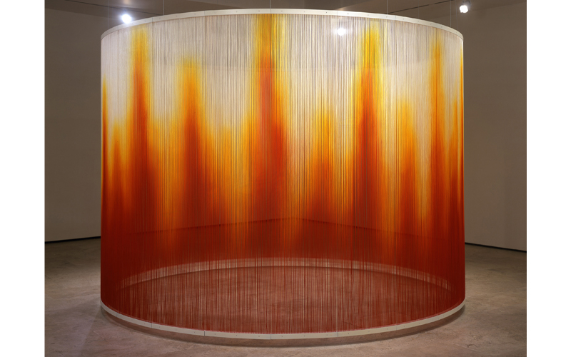 Teresita Fernández, Fire, 2005. Silk yarn, steel armature, epoxy. San Francisco Museum of Modern Art, Accessions Committee Fund purchase. (Created in collaboration with The Fabric Workshop and Museum, Philadelphia) © Teresita Fernández.
