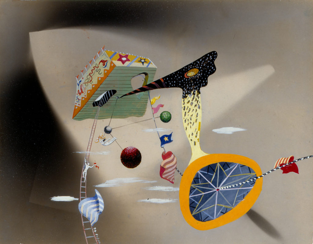 Philip C. Curtis, Space Activity (Actividad espacial), 1946. Tempera on paper. Gift of the Philip C. Curtis Restated Trust U/A/D April 7, 1994.