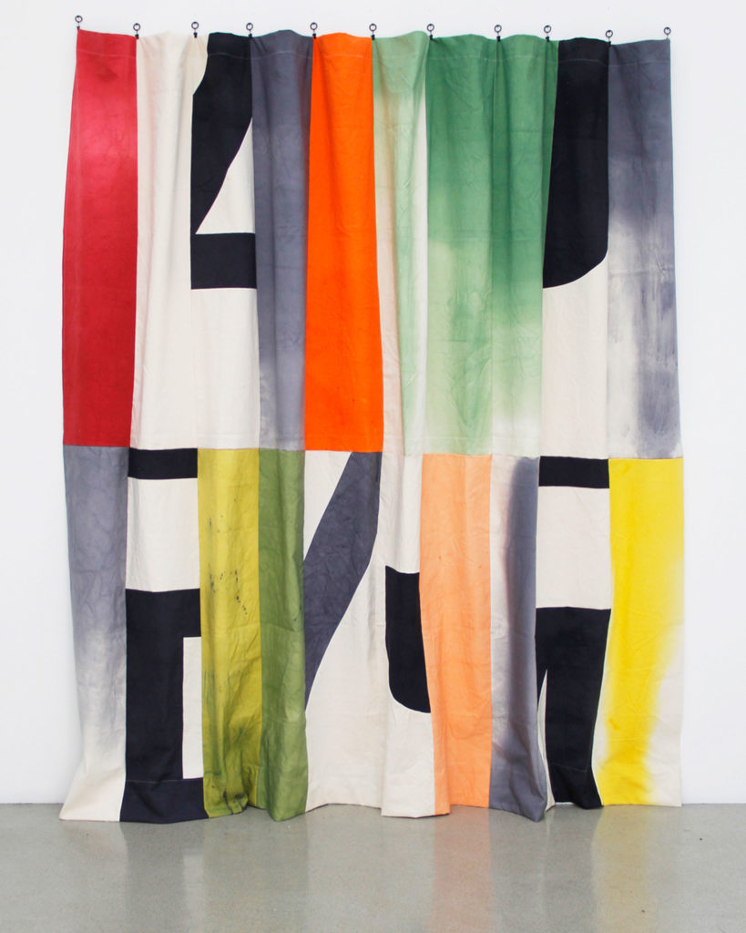 Pia Camil, Espectacular telón, 2013. Hand dyed and stitched canvas. Collection of Phoenix Art Museum. Gift of Nicholas Pardon. Image courtesy Nicholas Pardon.