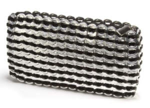 Silver Pop Top Metallic Clutch Purse