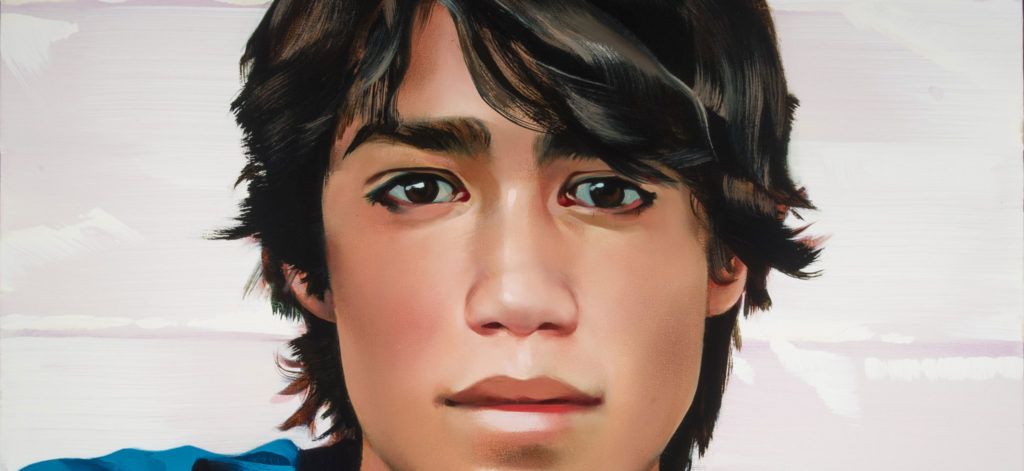 Rebecca Campbell, Unwritten: Dylan (No escrito: Dylan) (detail), 2004. Oil on canvas. Gift from Vicki and Kent Logan in honor of Sara Cochran, Modern and Contemporary Art Curator, Phoenix Art Museum 2008-2013.