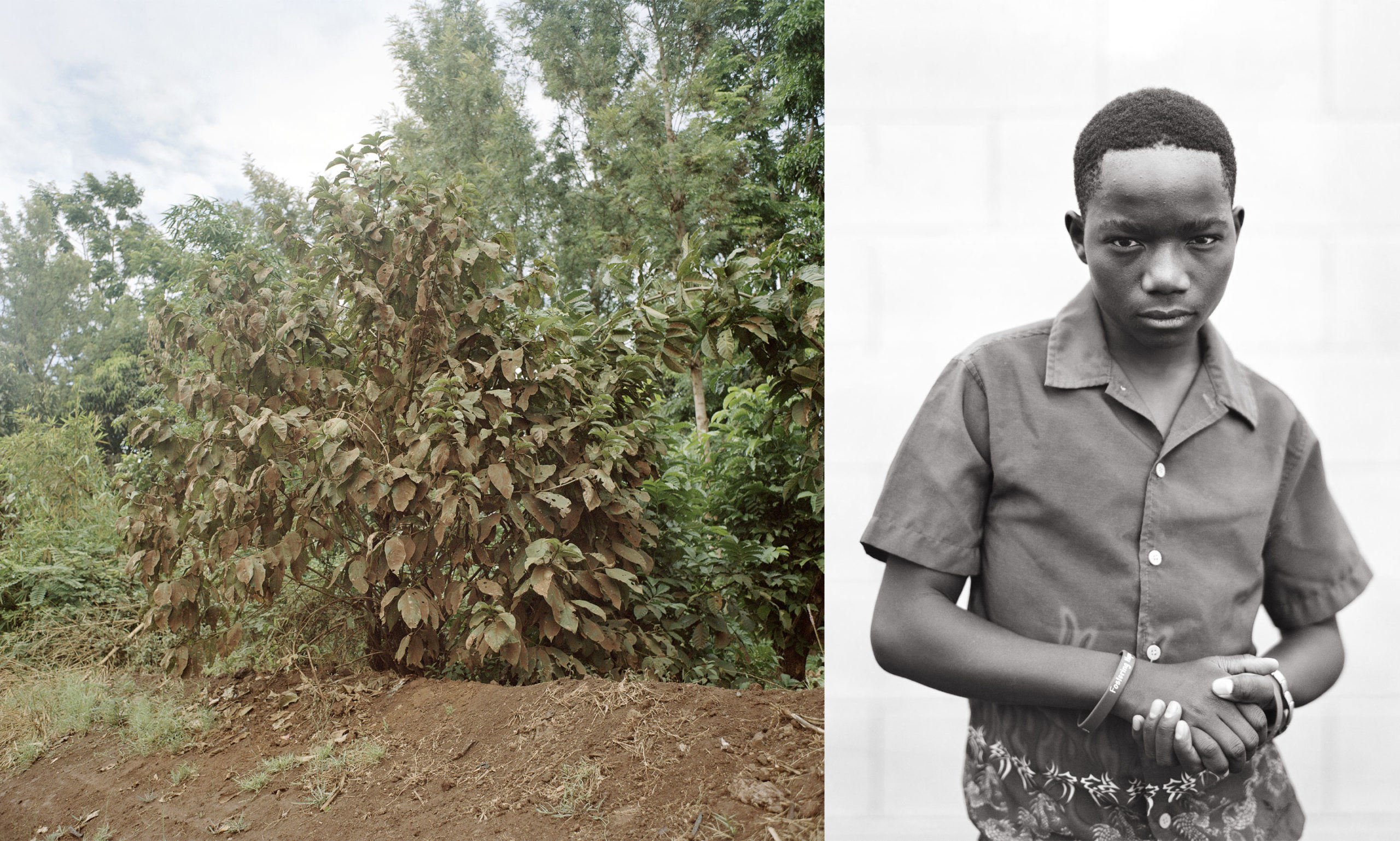 Hellen Gaudence, Kilema Road, 2016. Archival digital print. Collection of the artist. © Hellen Gaudence, from the Magharibi series; Hellen Gaudence, Souverainete, 2017. Archival digital print. Collection of the artist. © Hellen Gaudence, from the Magharibi series.