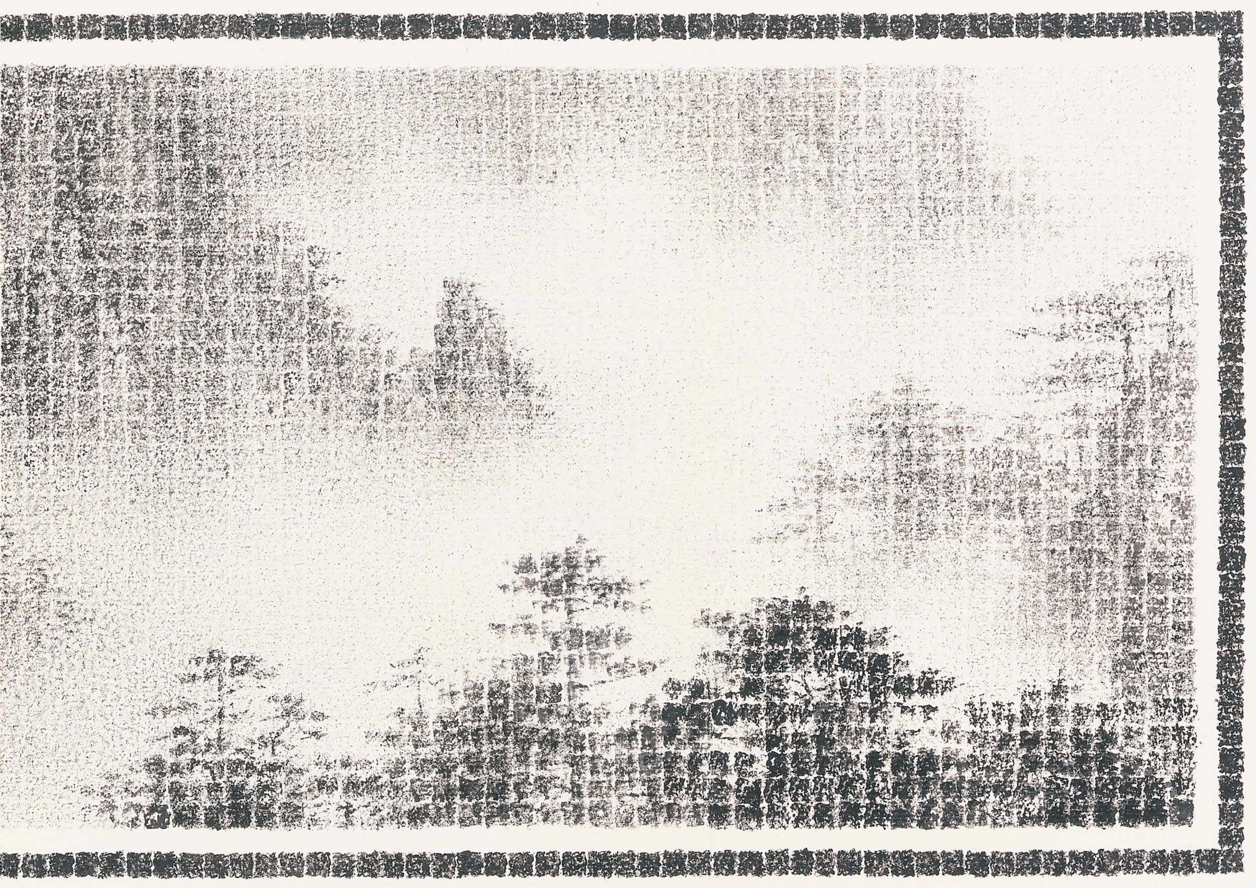 Lee Chun-yi, Yellow King, Yellow Earth, Yellow River, Yellow Mountain, Yellow Race, 1989. Ink on paper. Collection of Phoenix Art Museum, Gift of Dr. Chu-tsing Li and Family.