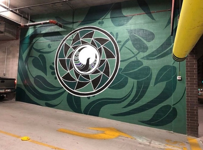 Sabree Garcia, Frys Food Store Parking Garage (Downtown Phoenix), 2020. Acrylic. Courtesy of the artist.