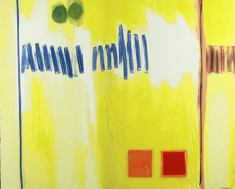 Deborah Harris, A Primary Defense, 1992. Oil on canvas. Courtesy of the artist, Photo: John Ormand.