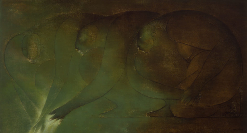 Ricardo Martínez de Hoyos, Mujeres en el rio (Women in the River), 1964. Oil on canvas. Gift of Friends of Mexican Art.